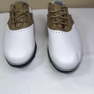 Footjoy eMerge 93914 Golf Shoes Sz 7.5‎ Medium White/Brown Women's